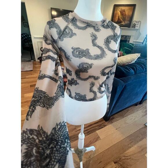 Streetwear Society Sheer Dragon Crop Top - Women's Small - Picture 4 of 7